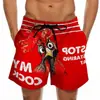 Tendência da moda de verão 2023 shorts masculinos finos 3D calças de praia casuais de verão masculinas e femininas manga curta atacado