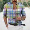 Camisa informal de manga larga para hombre de Amazon export, de alta gama, para primavera y otoño, a cuadros y rayas, con corte holgado, adecuada como capa interior, disponible para dropshipping