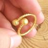 Nuevo Anillo de Cuentas de Material de Cobre Oro Arena Vietnamita para Mujer Anillo de Cuentas Abierto Brillante Estrellado Venta al por Mayor