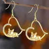 Pendientes Colgantes de Perro Lindos de Dibujos Animados Nuevos Pendientes Conmemorativos Creativos de Personalidad Versátiles de Moda de Nicho Regalo Pendientes
