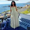 Moda Femenina Transfronteriza Europea y Americana Verano 2026 Estilo Nuevo Sexy y Elegante Fresco Estilo Vacacional Vestido Verde sin Tirantes