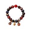 Pulseras de Vidrio Multicolor de Múltiples Tesoros, Bestias Tragadoras de Oro, Mantra de Seis Caracteres para una Familia de Tres, Pulseras de Cuentas de Transferencia de Cinabrio, Regalos de Joyería