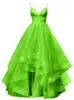 Vestido de noche largo para mujer, de comercio exterior, escote en V profundo con tirantes, falda abullonada, ceñido a la cintura, color liso, bajo irregular, suministro para estación internacional