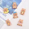 Mini capibara de dibujos animados brillante kappibala accesorios de resina diy goma de crema adornos para coche parche agujero zapatos