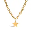 Collar de Acero Inoxidable con Estrella de Cinco Puntas Europeo y Americano Joyería de Lujo Ligero Nicho Accesorios de Joyería de Acero de Titanio de Alta Gama para Mujer Transfronterizo
