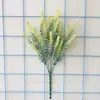 Manípulo de lavanda de inverno maço 5 garfos espiga de trigo floral decoração macia flocado lã simulação planta verde decoração de casa buquê falso