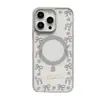 Capa Magnética de Celular Ins English Bow Adequada para Iphone17Promax Fosca com Furo Grande 16/15 Anti-Queda 14