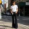 Jeans Negros Vintage Transfronterizos con un Estilo Urbano, Corte Delgado, Estilo Americano, Versátiles, Pantalones Ligeramente Acampanados