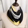 Otoño e Invierno Nuevo Pañuelo Cuadrado de 70 Pañuelo con Hebilla Magnética Pañuelo de Protección para el Cuello de Algodón y Lino Estampado para Mujer Pañuelo de Moda para Combinar con Todo
