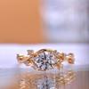 Explosiones Transfronterizas Plata Esterlina S925 1 quilate Anillo de Moissanita Blossom Pinellia para Mujer Anillo Simple de Oro Rosa