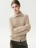 Diseño reversible~ Cárdigan de punto de cachemira suave súper elegante para mujer, cuello alto, corte holgado, chaqueta suéter cálida