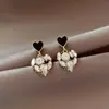 Galvanoplastia em Ouro Real, Brincos Elegantes e Luxuosos de Zircônia Preta, Brincos de Design Elegante de Nicho, Brincos com Senso de Design e Sofisticados