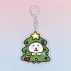 Oso Navideño Autocrítico Lindo Dibujo Animado con Temática Navideña Decoración de Mochila de Acrílico Exquisito Regalo Pequeño