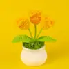 Flor de Lírio do Vale de Crochê Lã Transfronteiriça Flor Artificial em Vaso Pequena Fresca Literária Decorações de Mesa para Carro Venda por Atacado