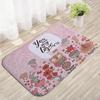 Alfombra de piso de franela con estampado de conejo de Pascua para entrada de puerta, puerta de baño, mesita de noche de dormitorio, lavandería, alfombra antideslizante