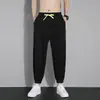Pantalones Casuales de Seda de Hielo Finos de Verano para Hombre y Mujer, Pantalones de Chándal Holgados con Caída, Pantalones Deportivos Jogger Cortos Transpirables de Moda