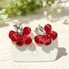 Nuevos Pendientes de Flor de Zircón Glaseado Romántico, Temperamento Fresco y Dulce, Pendientes de Moda, Pendientes de Lujo Ligero y de Alta Gama para Mujer