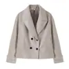 Z Estilo Europeu e Americano Transfronteiriço 2025 Nova Moda Elegante Roupas Femininas Atacado Jaqueta Curta de Botão Duplo 3046297