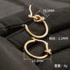 Pendientes de aro con nudo simple de estrella con Europa y Estados Unidos, personalidad de viento frío, pendientes de acero inoxidable chapados en oro en stock, venta al por mayor