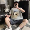 Transmisión en Vivo Transfronteriza Pijama de Shorts Estampados de Manga Corta para Hombre Verano Jersey Casual Estilo Japonés Ropa para el Hogar que se Puede Usar Afuera para Hombre Verano