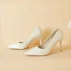 Zapatos de tacón alto minimalistas europeos y americanos 2026, charol brillante, punta fina poco profunda, sexys, adelgazantes, profesionales, para mujer OL