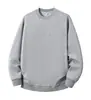 Sudadera Redonda de Algodón de Isla de 330g para Hombres y Mujeres, Color Liso, Versátil, Holgada, Casual para Grupo, Logo Bordado Impreso