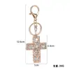 Chaveiro de Cruz Doce e Cool Totalmente Strass Charme de Bolsa com Strass Luxo Leve Estilo Ins Coreano Pingente Pequeno Criativo Presente