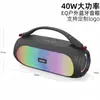 Novo Alto-falante Bluetooth para Exterior de Alta Potência 40W com Luz RGB Áudio de Classe Subwoofer Equalizador