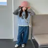 Camiseta de Manga Larga para Niña YOJIA Primavera/Otoño 2026 Nuevo Estilo Coreano Bloque de Color Top para Niña Pequeña Camiseta Básica para Niños Atuendo de Otoño
