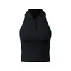 Sujetador deportivo para mujer con cuello y almohadillas en el pecho, camiseta sin mangas de yoga a prueba de impactos, realza y da soporte a los pechos laterales, camiseta sin mangas para fitness