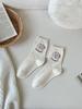 Calcetines para Mujer Otoño Nuevo Algodón Patrón de Dibujos Animados Punto de Lana Calcetines de Media Caña Lindo Combinable Estudiante Cómodas Medias