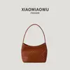 Bolso tote tejido de PU retro, versátil para ir al trabajo, casual y a la moda, bolso de hombro para mujer de nuevo estilo, diseño único
