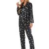 Conjunto de Ropa para el Hogar Estilo Europeo y Americano, Pijama para Mujer, Suministro de Comercio Exterior, Cárdigan de Satén, Manga Larga, Moda Casual de Otoño