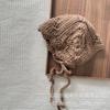 Chapéu infantil estilo INS Inverno engrossado Chapéu de orelha Lori feito à mão Chapéu de lã