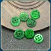Fivela de Dinheiro Fina Verde Seco de Jadeíta Contas Espalhadas Verde Yang Fivela Segura Acessórios Espalhados para DIY Pulseira de Contas Espaçador Pingente de Carro