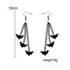 Pendientes de Halloween Europeos y Americanos de Acrílico Cadena Negra Murciélago Calavera Araña Calabaza Ataúd Boo Fantasma