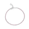 Pulseira Tennis Malha Fina Zircônia Cúbica Prata Esterlina 925 Feminina Nicho Luxo Leve Estilo Ins Ajustável Joia Estoque de Fábrica Atacado