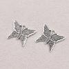 Accesorios de joyería de aleación, colgante de mariposa de 25x20 mm, color verde antiguo/plata antigua, para pulsera DIY, suministro directo de fábrica