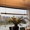 Lustre de restaurante Mina, designer minimalista italiano, luxo simples e criativo, para sala de chá, ilha, luz longa de tira de alta qualidade