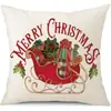 Juego de Fundas de Almohada Transfronterizas para Navidad Europea y Americana, Funda para Cojín de Sofá de Sala de Estar, Funda para Almohada de Cintura con Reno Papá Noel Árbol, Suministro de Fábrica
