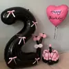 Globo de Película de Aluminio con Número de Arco de 32 pulgadas Arreglos de Cumpleaños para Niñas Niños Decoraciones Accesorios para Fotos Globos Mayoreo