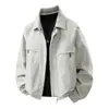 Jaqueta masculina plus size com gola de lapela, casaco moderno estilo coreano para homens grandes e altos, roupa casual masculina para atividades ao ar livre, novo modelo para 2025
