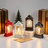 Artículo Popular Transfronterizo: Lámpara de Viento Plana Estilo Chimenea, Luz de Vela Electrónica LED, Linterna Pequeña Vintage, Ambiente Navideño para el Hogar