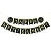 Banner temático de jubilación con sombrero negro y dorado transfronterizo, juego de espirales de panal, accesorios de decoración de lugar, suministros de decoración para fiestas