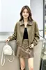 Chaqueta Corta de Cuero Patchwork Retro con Gamuza para Mujer 2026 Primavera y Otoño Nuevo Estilo Cuello Solapa Petite Versátil Chaqueta Top
