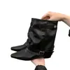 Botas curtas de bico fino com temperamento, botas de montaria de cano médio para mulheres, novas botas de outono 2026, estilo deserto, fivela retrô, abertura na perna