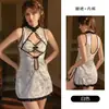 Beleza Rosa Costas Nuas Tentação Botão de Sapo Retrô Cheongsam Roupão Confortável Conjunto de Uniforme Paixão 2938
