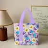 Bolsa de lona suave estilo coreano Floral Story, alto valor estético, gran capacidad, versátil para ir al trabajo, bolso de hombro y de mano