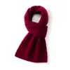 Bufanda de Cachemira para Mujer 100% Cachemira Pura Cálida a Prueba de Frío Simple Versátil Moda Color Sólido Tejida Calentador de Cuello