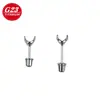 Aretes de aleación de titanio G23 con engaste de zirconia de cuatro puntas, base de bola redonda, base de disco redondo, tachuelas para cartílago, accesorios de joyería para perforaciones DIY